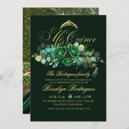 Invitación Edad verde esmeralda Mis Quince cumpleaños 15