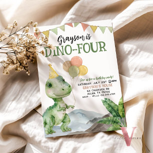 Invitación EDE Editable T-Rex Dinosaurios Diversión de cumple