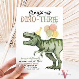 Invitación EDE Editable T-Rex Dinosaurios Diversión de cumple