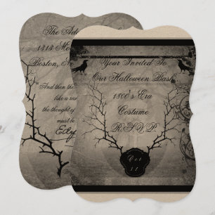 Invitación Edgar Allan Poe Halloween Party