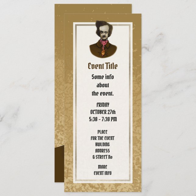 Invitación Edgar con un error de oro (Anverso / Reverso)