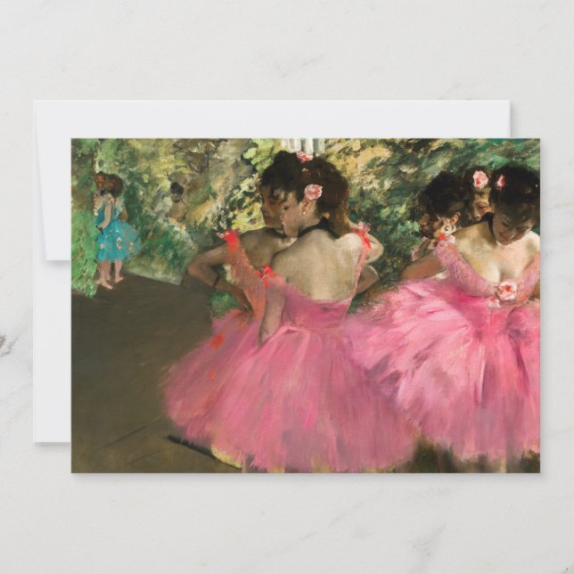 Invitación Edgar Degas - Bailarinas de rosa (Anverso)
