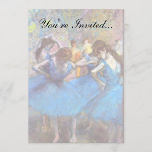 Invitación Edgar Degas - Bailarinas en azul - Amante del bail