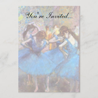 Invitación Edgar Degas - Bailarinas en azul - Amante del bail