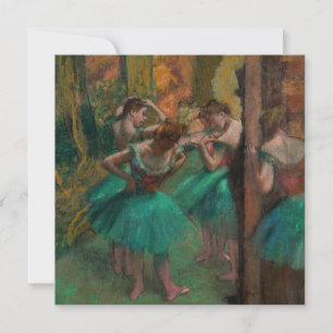Invitación Edgar Degas - Bailarinas, rosa y verde