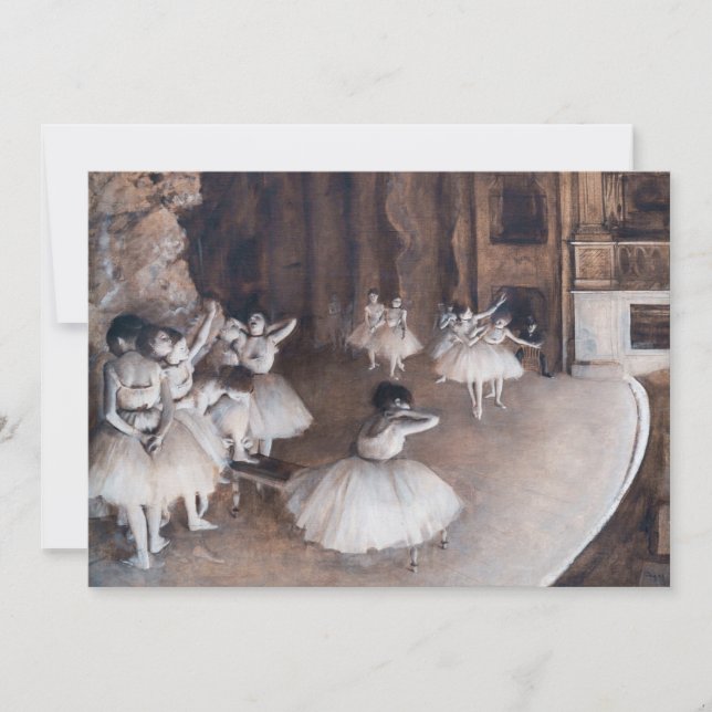 Invitación Edgar Degas - Ensayo de ballet sobre el escenario (Anverso)