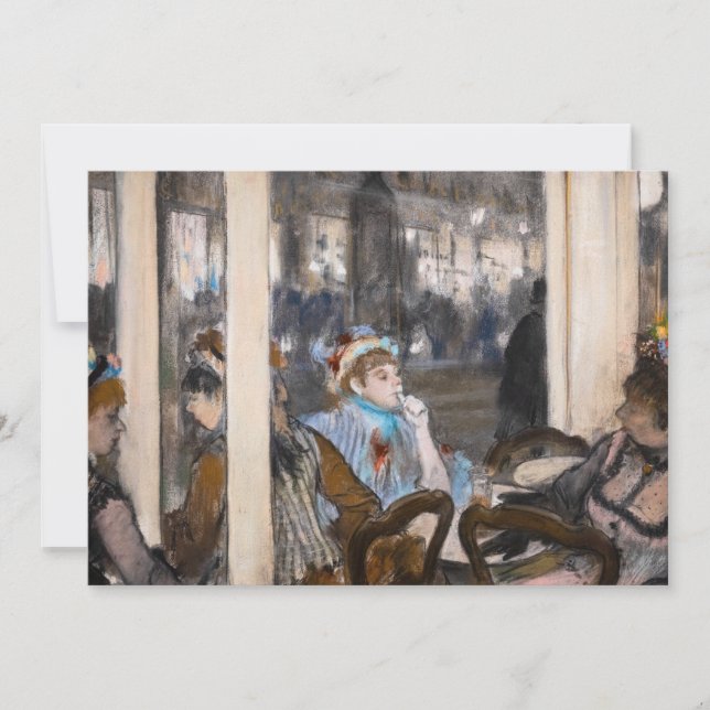 Invitación Edgar Degas - Mujeres en una terraza cafetería por (Anverso)