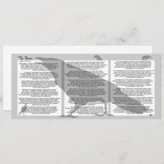 Invitación Edgar Poe El Cuervo (Anverso / Reverso)