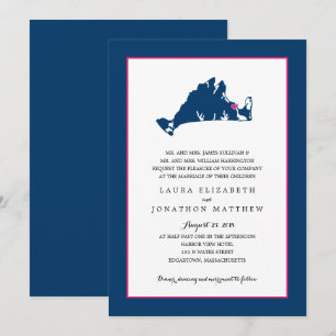 Invitación EDGARTOWN Marthas Vineyard Map   Boda
