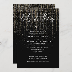 Invitación Edgy Moda Champagne Purpurina Garland