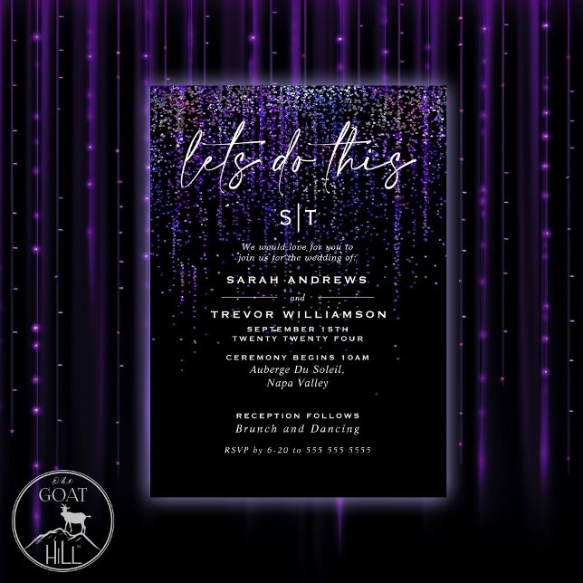 Invitación Edgy Moda Purple Purpurina Garland (Subido por el creador)