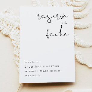 Invitación Edgy Modern Minimalista Español Guardar la Fecha
