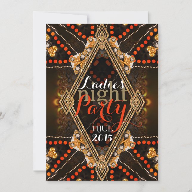 Invitación Edgy Rustic Tribal Ladies Noche Bachelorette (Anverso)