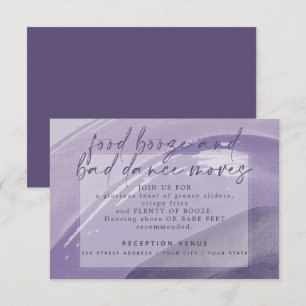 Invitación Edgy Watercolor Stroke Plum Recepción