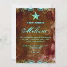 Edgy Western Sweet 16 Blue Brown Star