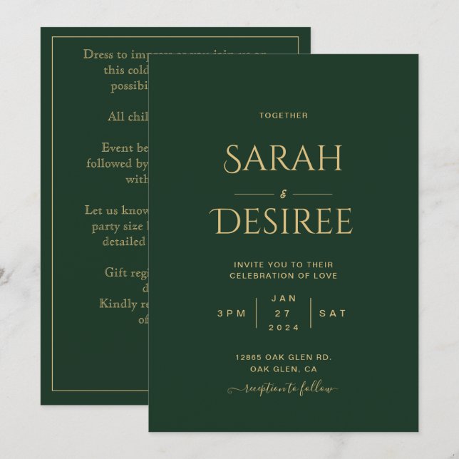 Invitación Edición de cliente (Anverso / Reverso)