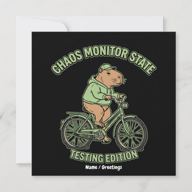 Invitación Edición de prueba del monitor de caos de capibara  (Anverso)