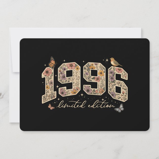 Invitación Edición Limitada Cumpleaños 30 Floral 1996 (Anverso)