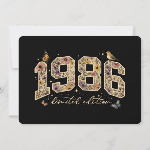 Invitación Edición Limitada Cumpleaños 40 Floral 1986