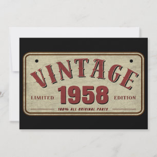Invitación Edición Limitada Vintage 1958 Todas las Piezas Ori