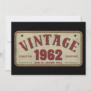 Invitación Edición Limitada Vintage 1962 Partes Originales To