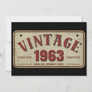 Invitación Edición Limitada Vintage 1963 Todas las Piezas Ori