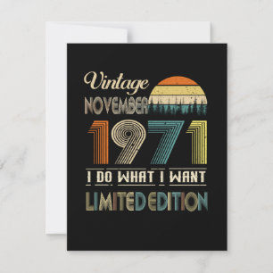 Invitación Edición Limitada Vintage Noviembre 1971 Lo Que Qui