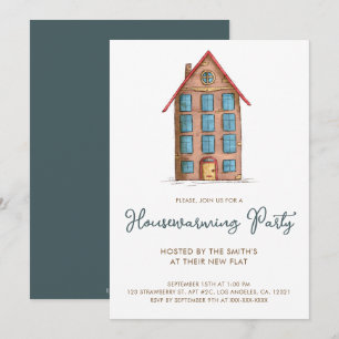 Invitación Edificio de apartamentos Cute Fiesta de calentamie