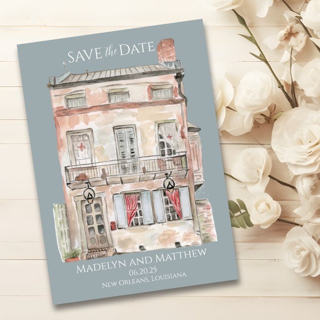 Invitación Edificio Histórico Acuarela de Nueva Orleans (Subido por el creador)