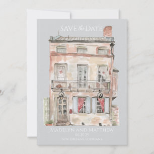 Invitación Edificio Histórico Acuarela de Nueva Orleans