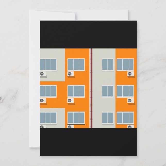 Invitación Edificio moderno de apartamentos con aire acondici (Anverso)