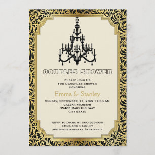 Invitación Edificios de estilo Art Déco bodas con ducha