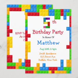 Invitación Edificios de moda y colorido bloquean la quinta fi