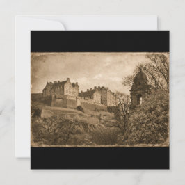 Invitación Edinburgh Castle Sepia Photograph