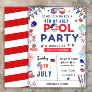 Invitación Editable 4 De Julio Día De Independencia De Fiesta