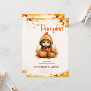 Invitación editable a Baby Shower de calabaza pequ