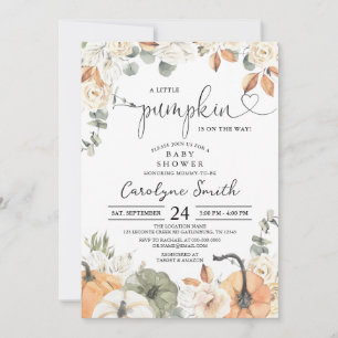 Invitación editable a Baby Shower de calabaza pequ