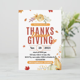 Invitación editable a la cena de Acción de Gracias