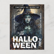 Invitación editable a la fiesta de Brujas de Hallo