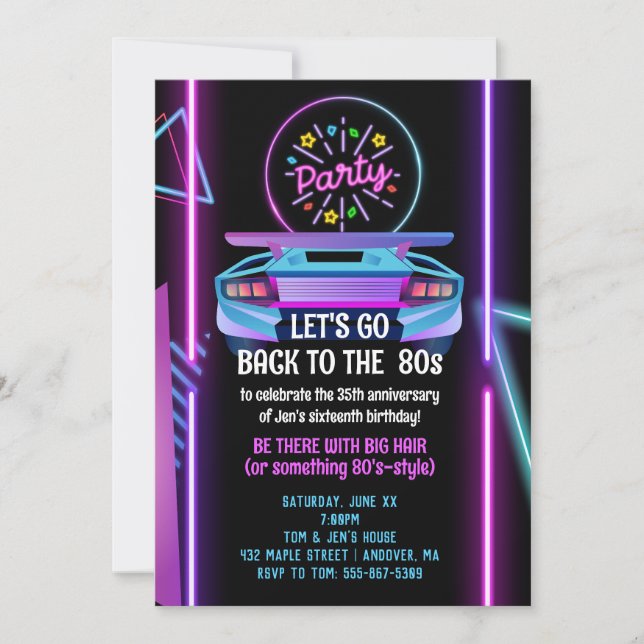 Invitación editable a la fiesta de cumpleaños de l (Anverso)