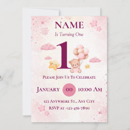 Invitación editable a la fiesta de cumpleaños inic