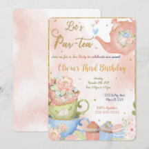 Invitación editable a la fiesta del té