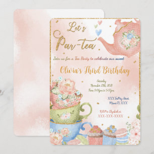 Invitación editable a la fiesta del té