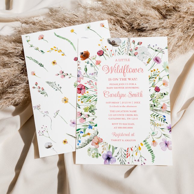 Invitación Editable A Little Wildflower Baby Shower (Subido por el creador)