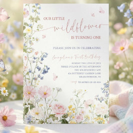 Invitación Editable A Little Wildflower Baby Shower Invitatio