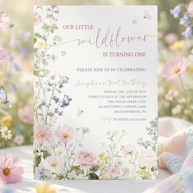 Invitación Editable A Little Wildflower Baby Shower Invitatio (Subido por el creador)
