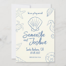 Invitación Editable Beach Wedding Save the Date Card