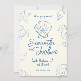 Invitación Editable Beach Wedding Save the Date Card