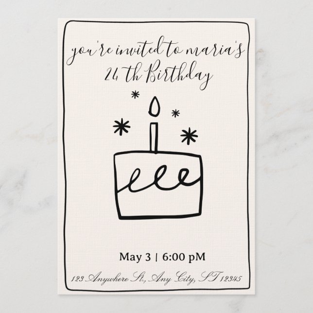 Invitación Editable Birthday Invitation – Colorful Party Temp (Anverso)