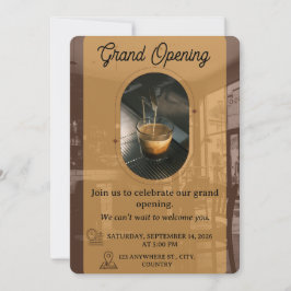 Invitación Editable Cafe Opening Invitation Card Design